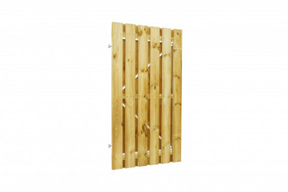 Grenen geschaafde plankendeur op verstelbaar stalen frame 90 x 180 cm, recht, groen geïmpregneerd.
