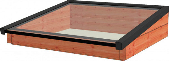 Lichtstraat lessenaar tot 1500mm, 1300mm diep incl. gelaagd isolatieglas en profielen