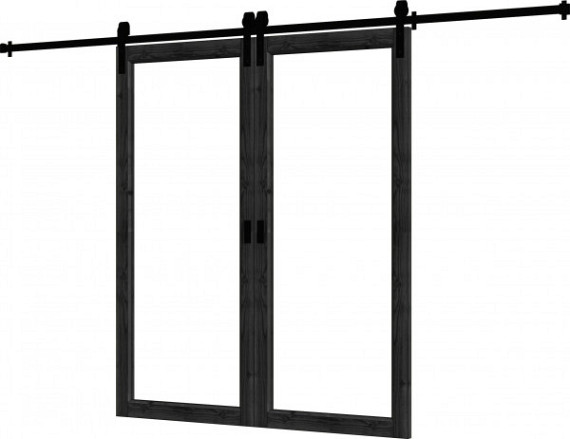 Douglas Steel Look schuifdeur dubbel zwart 1780x2060mm - module 01