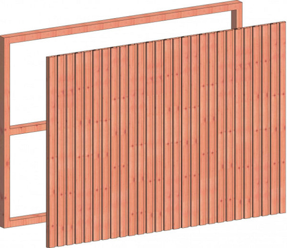 Wandmodule T rhombus profiel 1630x1170mm onbehandeld