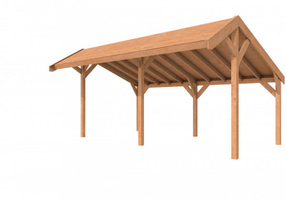 Douglasvision DHZ kapschuur 600 x 300/430 cm, kleurloos ge#mpregneerd.
