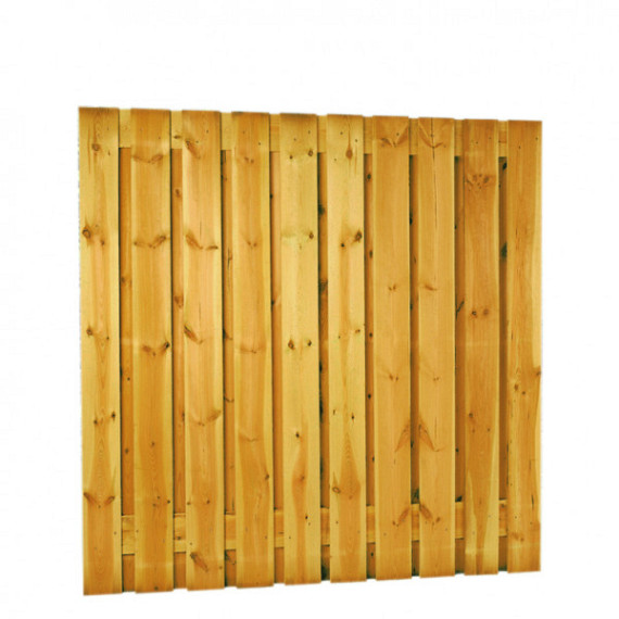 Grenen geschaafd plankenscherm 21-planks 16 mm, 180 x 180 cm, verticaal recht, groen geïmpregneerd.