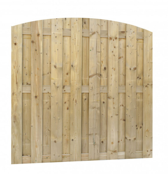 Jumboscherm geschaafd vuren 18-planks 15 mm, 180 x 170/180 cm, toog verticaal.