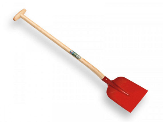 Betonschop rood gelakt, gehard met schopsteel 110 cm.