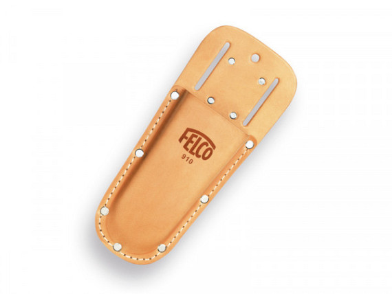 Lederen holster met  riemlussen en metalen riemclip.
