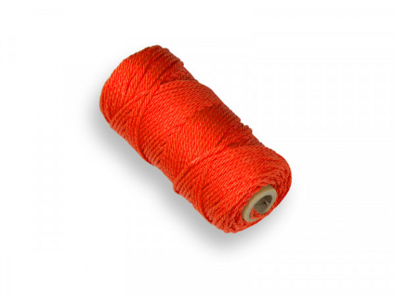 Uitzetkoord Nylon, 1,4 mm dik, oranje, 50 meter.