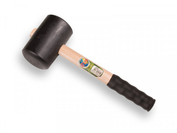 Rubberhamer nr. 4 hard, 1 Kg, met rubberen handvat