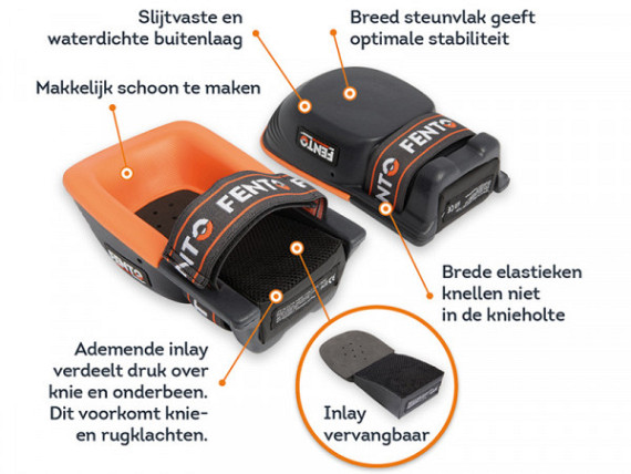 Set elastieken met clip voor Fento kniebeschermer 200 en 200 Pro (4 stuks)