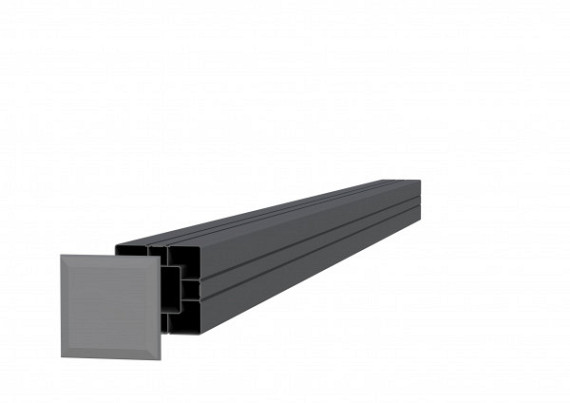 Aluminium schuttingpaal antraciet 8,4 x 8,4 x 205 cm incl. afdekkap - antraciet