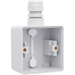 Hydro Spuitwaterdichte opbouwdoos 1V + 1 ingang + wartel grijs