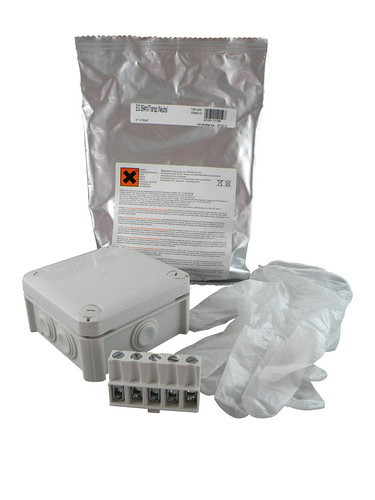 OBO kabeldoos + giethars + klem grijs