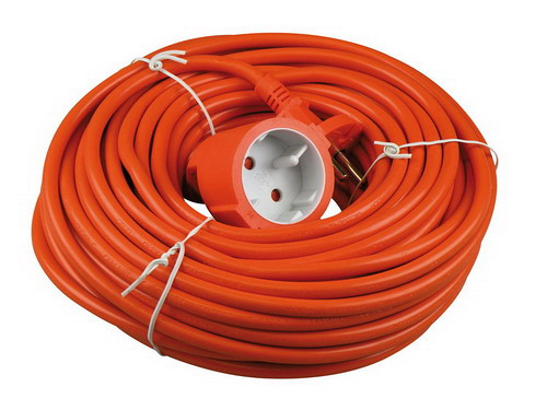 Verlengsnoer 20m 2x1mm H05VV-F oranje