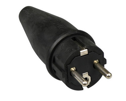 Rubber stekker + RA zwart ABL