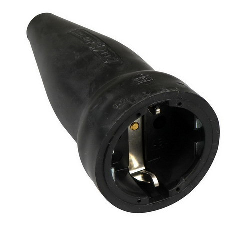 Rubber stekker contra + RA zwart ABL