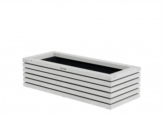 Bloembak Elan Excellent 33x120x50 cm Vuren wit gespoten.