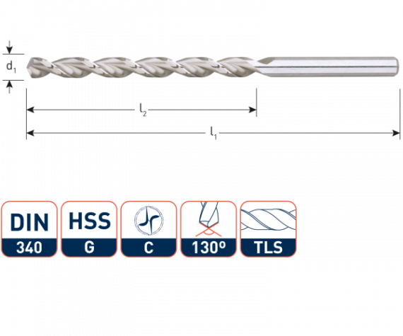 Houtspiraalboor HSS DIN340 TLS ø6 (1 st per set)