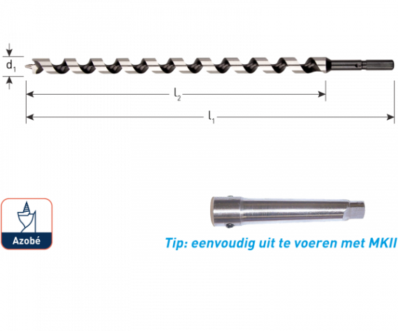 Slangenboor Gold-line Azobe ø6x320 (1 st per set)