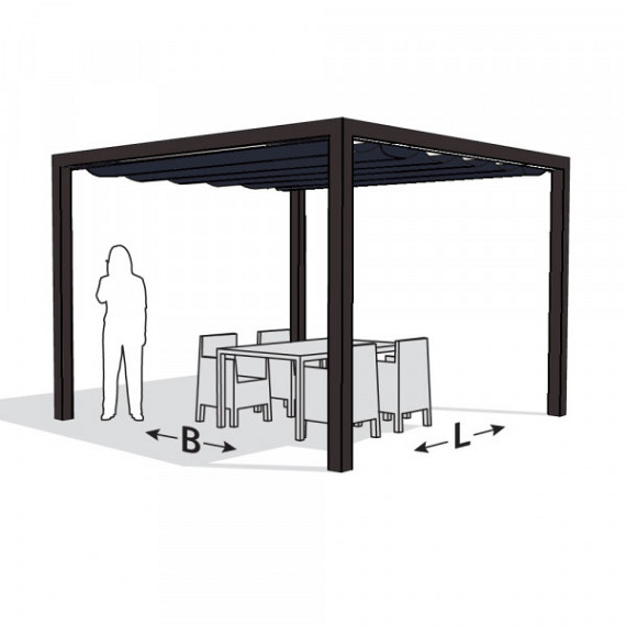 Vrijstaande pergola aluminium antraciet 402x402 cm - Doek Antraciet
