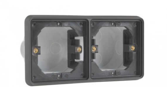 Hydro WD inbouwkader 2V horizontaal zwart