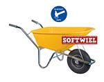 Bouwkruiwagen Basic HDPE 100 L geel softwiel