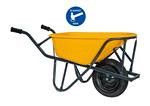 Kruiwagen HDPE 90 L stratenmakers geel