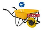 Kruiwagen HDPE 90 L stratenmakers geel softwiel