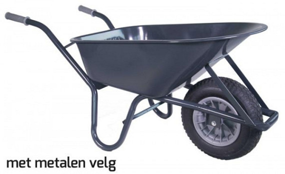 Kruiwagen HUMMER 85 L staal rondneus + metalen velg