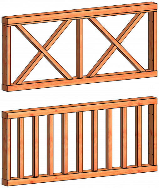Veranda kruis hekwerk onbehandeld (diverse maten)