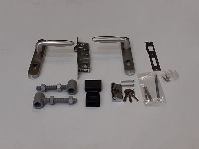 Complete set voor poorten smal RVS