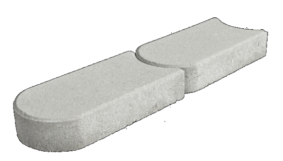 Graskantsteen Grijs 33x16x4,5cm