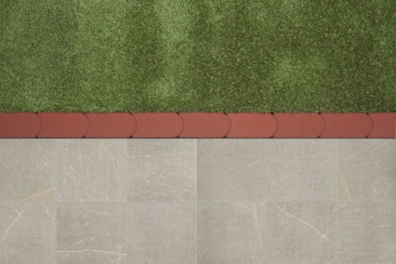 Graskantsteen Rood 22x12x4,5cm