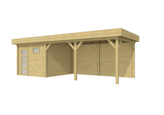 Vuren Topvision Premium Tapuit, 300 x 300 en luifel 500 cm, groen geïmpregneerd.