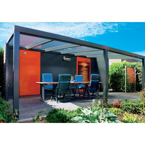 Overkapping Trendline glas 500x350 cm (bxd) ral 7016LC antraciet