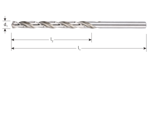 HSS spiraalboor, DIN 340, type N, ø13,0x134x205 (5 st per set)