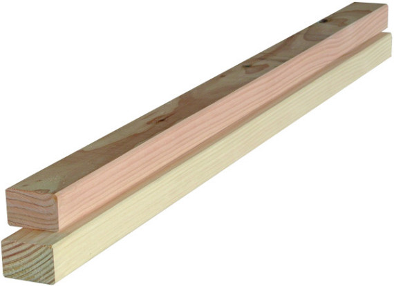 Douglas geschaafde regel 4,5 x 7,0 x 250 cm, onbehandeld.