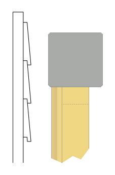 Douglas Zweeds rabat 1 zijde geschaafd, 1 zijde fijnbezaagd 1,1-2,7 x 19,5 x 500 cm, zwart gedompeld.