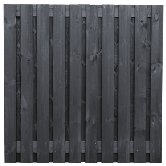 Grenen plankenscherm geschaafd 21-planks 180x180 cm - zwart