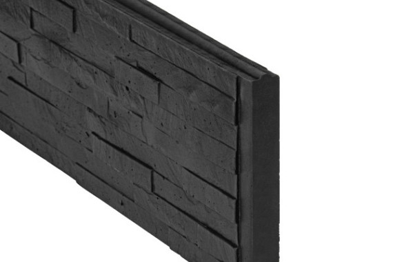 Betonplaat Leisteen motief 4,8 x 26 x 184 cm, antraciet gecoat