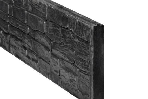 Betonplaat Nostalgie motief 4,8 x 36 x 184 cm, antraciet gecoat