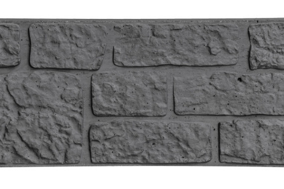 Betonplaat Romeins rotsmotief 4,8 x 26 x 184 cm, antraciet ongecoat