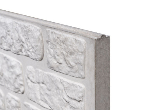 Betonplaat Romeins rotsmotief 4,8 x 36 x 184 cm, grijs ongecoat