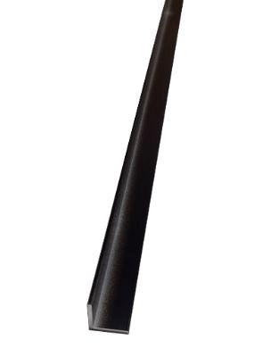 Aanslaglat zwart gepoedercoat 200cm lang