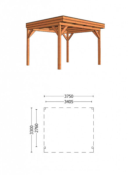 Buitenverblijf Casa 3750x3300x2600mm (bxdxh)