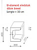 U-hoekelement 30x30x40 (bxdxh) grijs of zwart