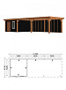 Buitenverblijf Siena 11150x4150x2500mm (bxdxh)