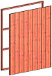 Wandmodule B sponningplank verticaal 1630x2200mm onbehandeld
