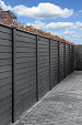 Betonpaal met sleuf 10 x 10 x 275, antraciet tussenpaal, ongecoat t.b.v. blokhutprofielplanken.