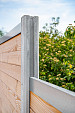 Betonpaal met sleuf 10 x 10 x 275, grijs tussenpaal, ongecoat t.b.v. blokhutprofielplanken.