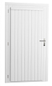 Vuren enkele dichte deur extra breed inclusief kozijn, linksdraaiend, 112 x 201 cm, wit gespoten.