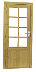 Vuren enkele 8-ruits deur inclusief kozijn, linksdraaiend, 90 x 201 cm, groen geïmpregneerd.